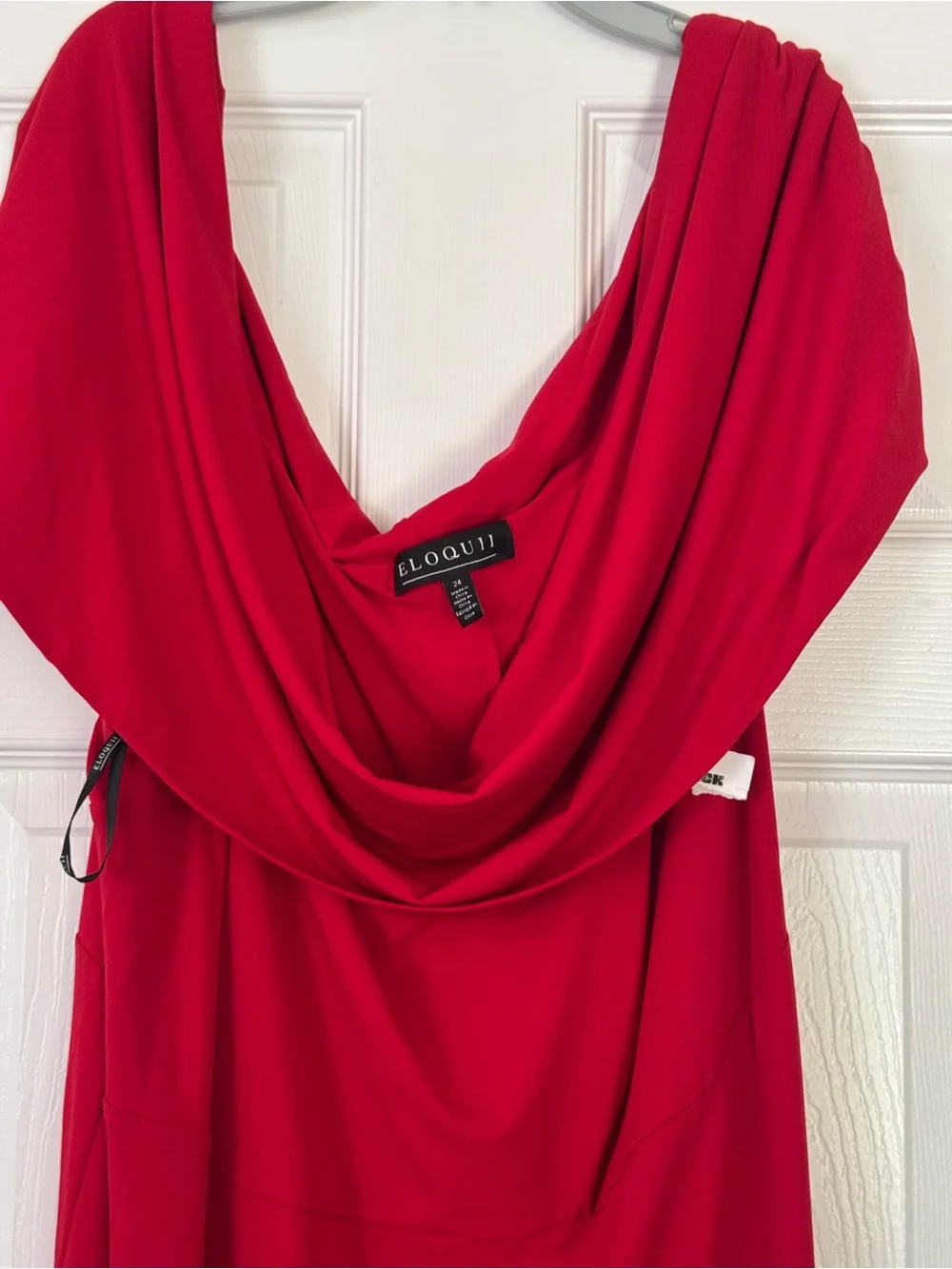 Eloquii Off The Shoulder Maxi Dress Red Size 24 New with Tags - Picture 6 of 12